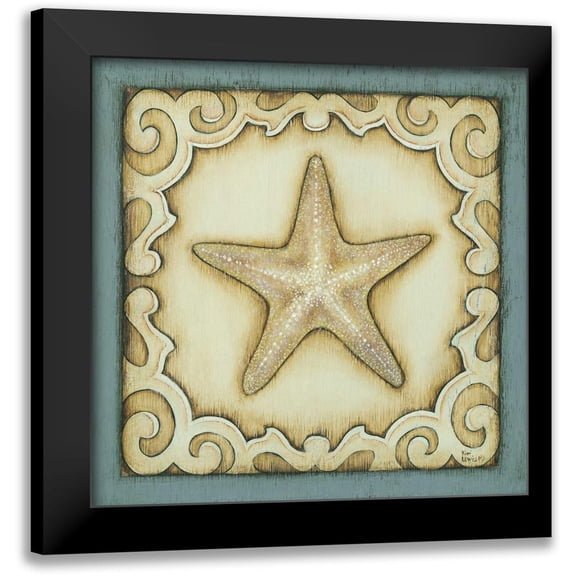 Lewis, Kim 12x12 Black Modern Framed Museum Art Print Titled - Cottage Starfish