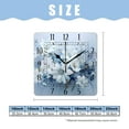 thumbnail image 2 of 14 Inch Wall Clock Battery Operated Square Clock Decorative for Office, Kitchen, Outdoor, Living Room，Blue Flowers in A Bouquet Floral Image, 2 of 4