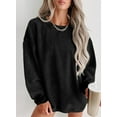 thumbnail image 5 of Eytino Womens Sweatshirt Oversized Casual Crew Neck Loose Corduroy Sweatshirt Pullover Fashion Long Sleeve Comfy Tops, 5 of 9