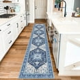 thumbnail image 1 of Washable Runner Rug x Boho Vintage Hallway Rug Runner with Rubber Backing Stain Low Pile Faux Wool Distressed Carpet Runner for Bedroom Kitchen Laundry Entrance, 1 of 7