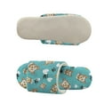 thumbnail image 5 of COEQINE Womens Open Toe Slippers Yorkshire Terrier Paw Teal Trendy Slip On House Slides Soft Fuzzy Slippers Portable Indoor Shoes Slip On Home Sandals Footwear for Ladies Mom, 36-37, 5 of 7