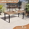 thumbnail image 7 of Waleaf 69" Acacia Wood Dining Table Set for 6-8 Person, Natural Indoor Outdoor Kitchen Table with Iron Legs, 7 of 7