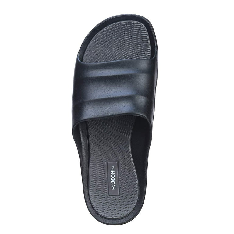 Roxoni Men's Comfort Open Toe Slide Sandals, Anti Skid Rubber Sole