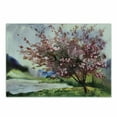 thumbnail image 1 of Country Cutting Board, Painting of Spring Landscape Blooming Nature Flowering Tree and Fresh Grass Nature, Decorative Tempered Glass Cutting and Serving Board, Small Size, Pink Green, by Ambesonne, 1 of 1