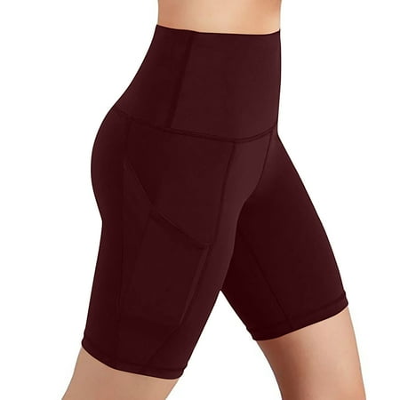 WMTBSRSW Biker Shorts Women Summer High Waist Tummy Control Yoga Workout Shorts Gym Running Volleyball Spandex Shorts with Pockets