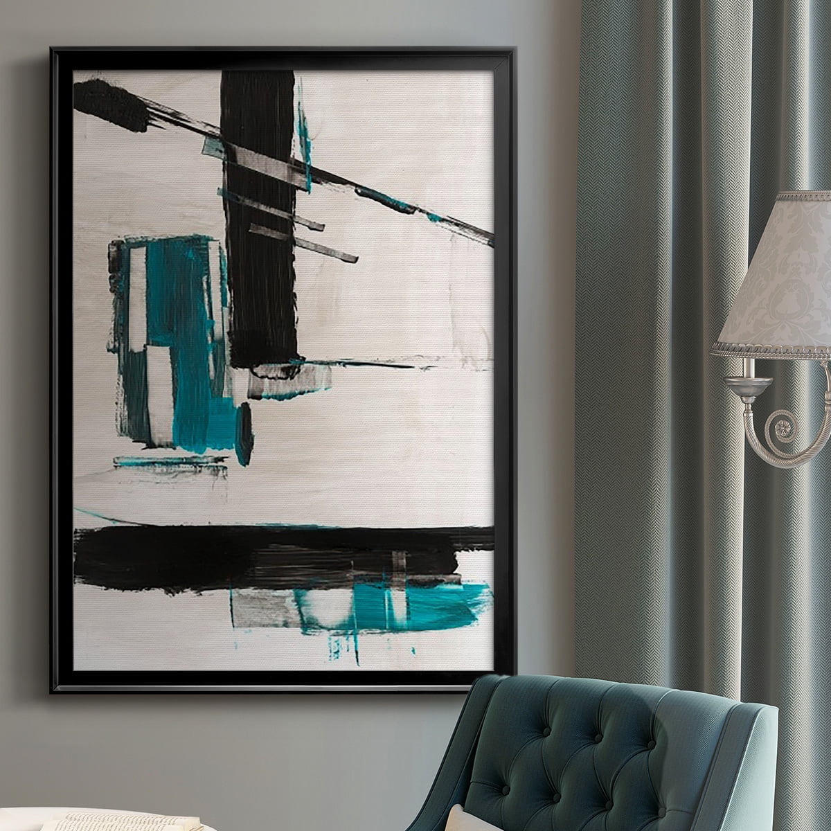 Geometry Notes II Premium Framed Print, in Gold, Black, or Silver - Ready to Hang