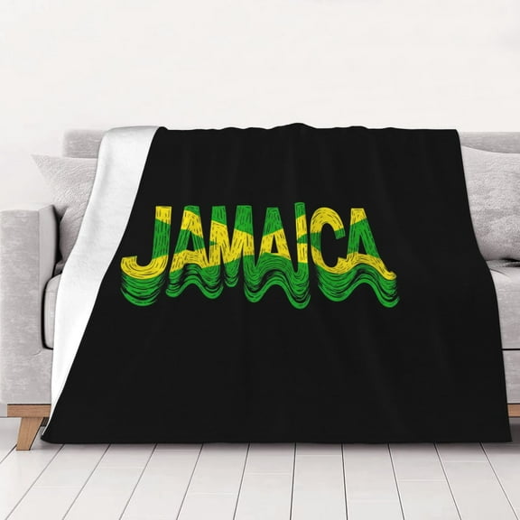 Jamaican Logo Throws Blanket Fleece Soft Cozy Warm Plush for Travel Chair Bedroom Living Room Sofa 60"x50"