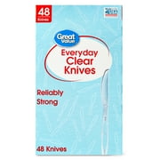 Great Value Everyday Clear Plastic Knives, 48 Count