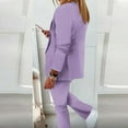 thumbnail image 4 of NMMUED Suits for Women Womens Suits 2 Piece Set Business Blazer and Pants Set Women Matching Sets Women Clothing Business Casual Outfits for Women, Purple XXL, 4 of 6