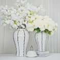 thumbnail image 5 of Beloved White Ceramic Ginger Jar with Silver Accent and Lid, 5 of 8
