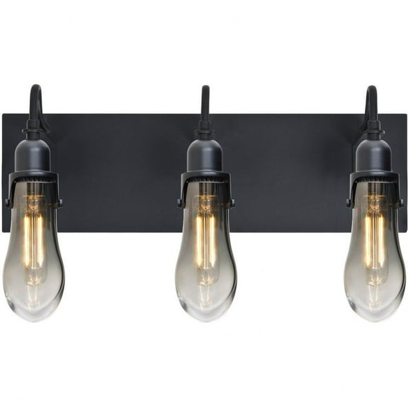 Besa Lighting - Wish - 3 Light Wall Sconce-Black Finish-Smoke/Clear Glass