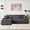 Gray, variant on Spacious L-Shaped Modular Sectional Sofa with Ottoman - Boneless Cloud Couch, Deep Layered Cushion, Soft Corduroy Upholstery, Side Pockets, No Assembly