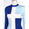 thumbnail image 4 of YONGHS Womens Color Patchwork Long Sleeve Praise Worship Dance Dress Liturgical Dancewear Blue L, 4 of 7