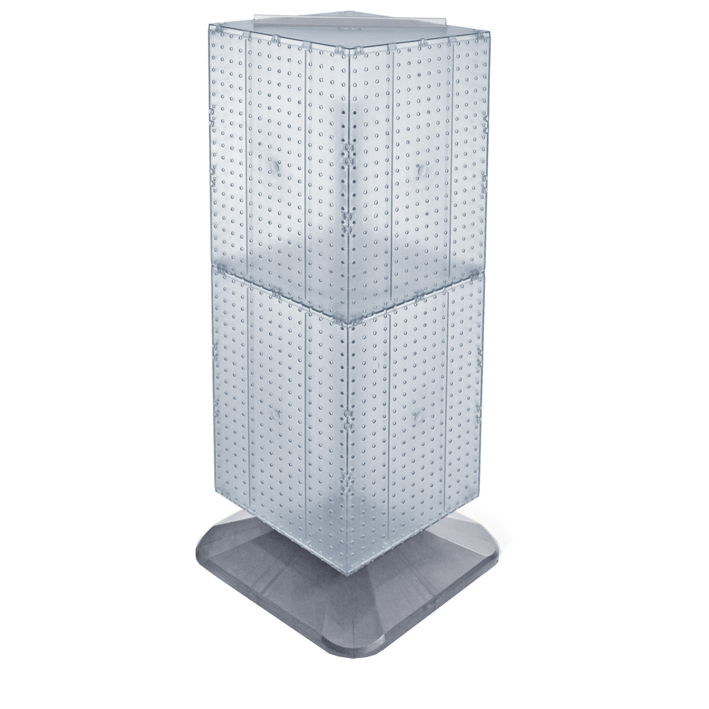 Azar Displays 701435CLR Clear FourSided Pegboard Tower Floor Display