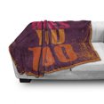 thumbnail image 3 of Abstract Soft Flannel Fleece Throw Blanket, Grunge Style Vintage Design with Monday Hates You Too Wording Art Print, Cozy Plush for Indoor and Outdoor Use, 50" x 60", Orange and Purple, by Ambesonne, 3 of 6