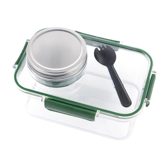 Caja para Ensalada con Compartimento para Recipiente Rectangular para Tarro Portátil Hermético Reutilizable Fácil de Limpiar