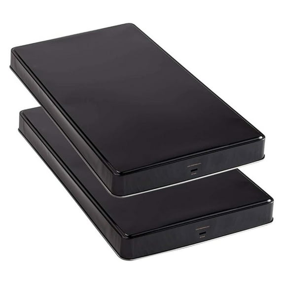 Set of 2 Extra Deep Burner Covers for Electric or Gas Stove Burners, Black, 19.5"x 11.75" and 1.75" Thick a Counter Space and Hide Spills on the Stove,