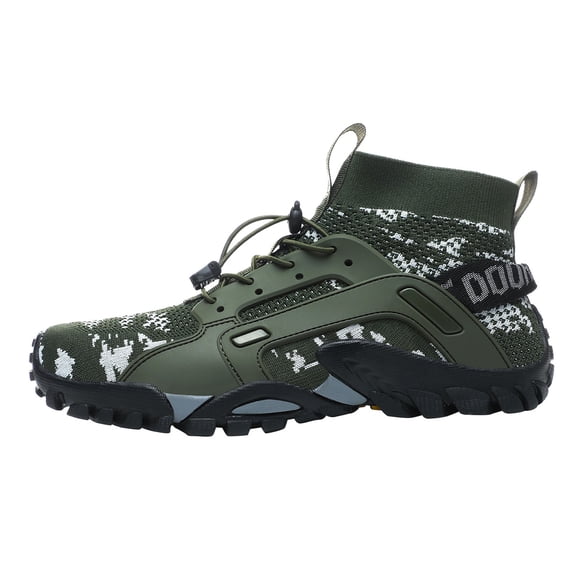 AUDeals Men's Hiking Boots, High Top Durable Shoes with Non Slip Comfort for Mountain Camping and Outdoor Sports (Camouflage, 8.5)