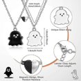 thumbnail image 2 of 2 Friendship Necklace For 2 Girls Best Friend, Bff Necklace For 2 Women's Silver Chain, Ghost Necklace Heart Pendant For Sister Friend Gift Young Girl, 2 of 5