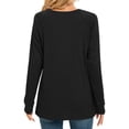 thumbnail image 5 of ASFGIMUJ Women Long Sleeve Shirts Casual Tops Dressy Blouses Fashion Pleated Tunic, 5 of 7