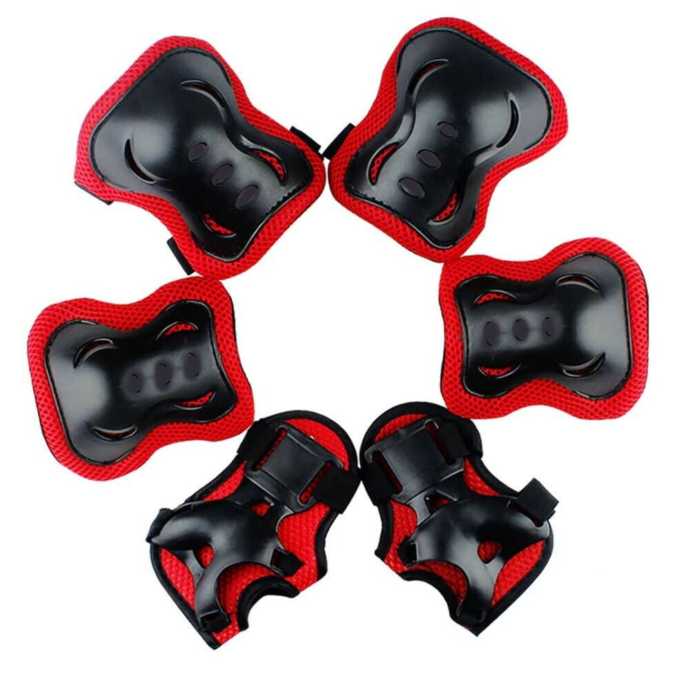 6 Pack Knee & Elbow Pads for Kids Youth Children Guards Protective Gear Pad Set for Roller Skates Cycling BMX Bike Skateboard Inline Skating's Scooter Riding Sports