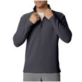 thumbnail image 5 of HomeDM Mens Quarter Zip Pullover Shirts Long Sleeve Mock Neck Solid Color Sweatshirts, Dark Gray Size L, 5 of 7