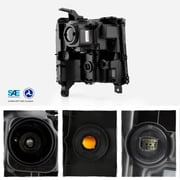 AKKON - Fits 2016 2017 2018 Chevy Silverado 1500 2019 1500LD [HID/Xenon Type] Projector Black Headlights Pair Driver+Passenger