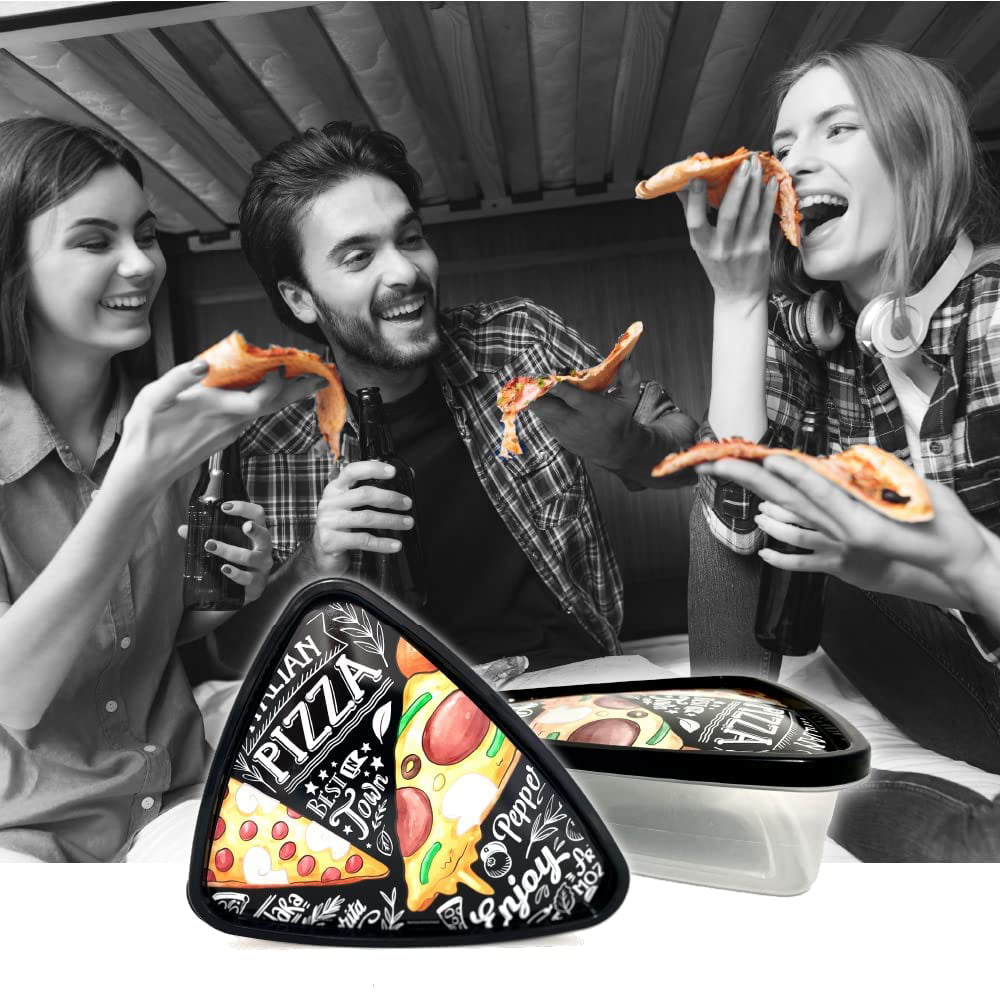 HubEssentials - 2 Pack Premium Reusable Pizza Storage Container - Pizza  Slice Storage Container - Leftover Pizza Storage Container - Pizza  Tupperware with 4 Microwavable Serving Trays & Pizza Cutter: Buy Online