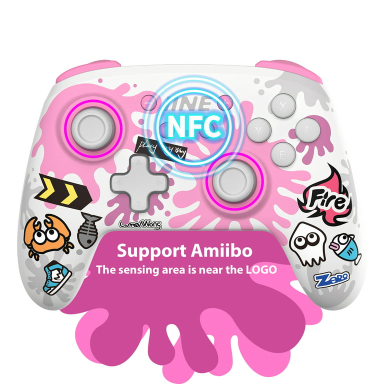 IINE Wireless Pro for Nintendo Support Amiibo Can Wake Up Consloe,Pink - Walmart.com