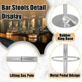 thumbnail image 5 of Vineego Modern Square PU Leather Swivel Adjustable Bar Stool, Set of 2, Bar Stool for Kitchen Counter (Black), 5 of 7
