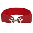 thumbnail image 3 of Premium Gold Fleur de lis Buckle Wide Elastic Stretch Waist Belt Waistband, 3 of 3