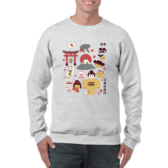 Vintage Aesthetic Japanese Emoji Graphic Men's Sweatshirt