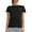 Black, variant on Women's Loose Fit Back Cutout T-Shirt - Round Neck, Short Sleeve, Polyester for Yoga/Sports (S-XL Sizes)