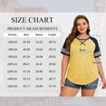 thumbnail image 2 of LANREMON Plus Size Tops for Women Summer Short Sleeve Loose T Shirts Casual Crew Neck Striped Yellow Women Blouse Tee Size 22 Plus, 2 of 6
