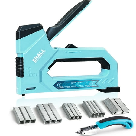 

SHALL Staple Gun Heavy Duty Staple Gun for Wood 6-in-1 Nail Gun Upholstery Staple Gun Heavy Duty Stapler and Staple Remover Tool Set with 4000 Counts Staples Blue