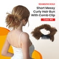 thumbnail image 3 of Seamless Hold Messy Bun Hair Clip with Bendable Wires and Comb for Updo Styles – Adjustable Hair Extension, Foxtail Comb Updo Hair Bun Ponytail & Chignon (6 Chestnut Brown), 3 of 6