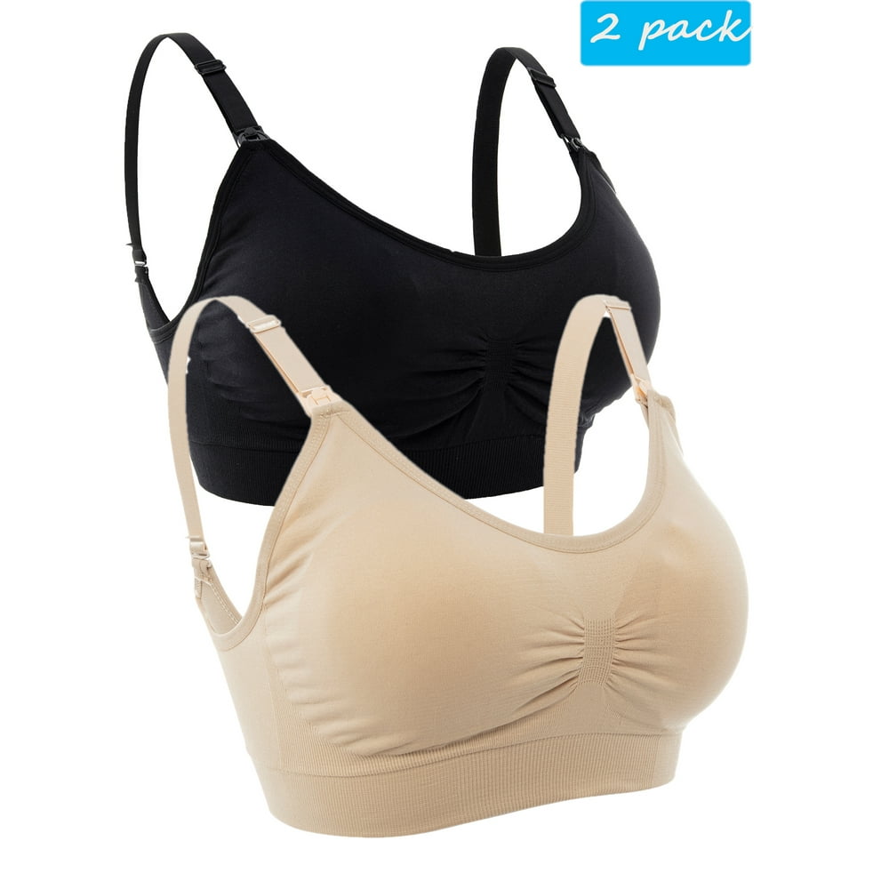 Lelinta LELINTA 2 Pack Women's Maternity Padded Nursing Bra for Sleep and Breastfeeding
