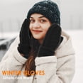 thumbnail image 6 of REDESS Winter Warm Mittens for Women, Thick Knitted Warm Soft Lining Mittens Cold Weather,Black, 6 of 7