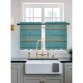thumbnail image 2 of Teal Wood Grain Tier Curtains 24 Inch Length,Sheer Curtains for Bedroom Living Room Window Farmhouse Vintage Wooden Rustic Rod Pocket Drapes Kitchen Curtains Small Half Window 27.5"x24" 2 Panels, 2 of 6