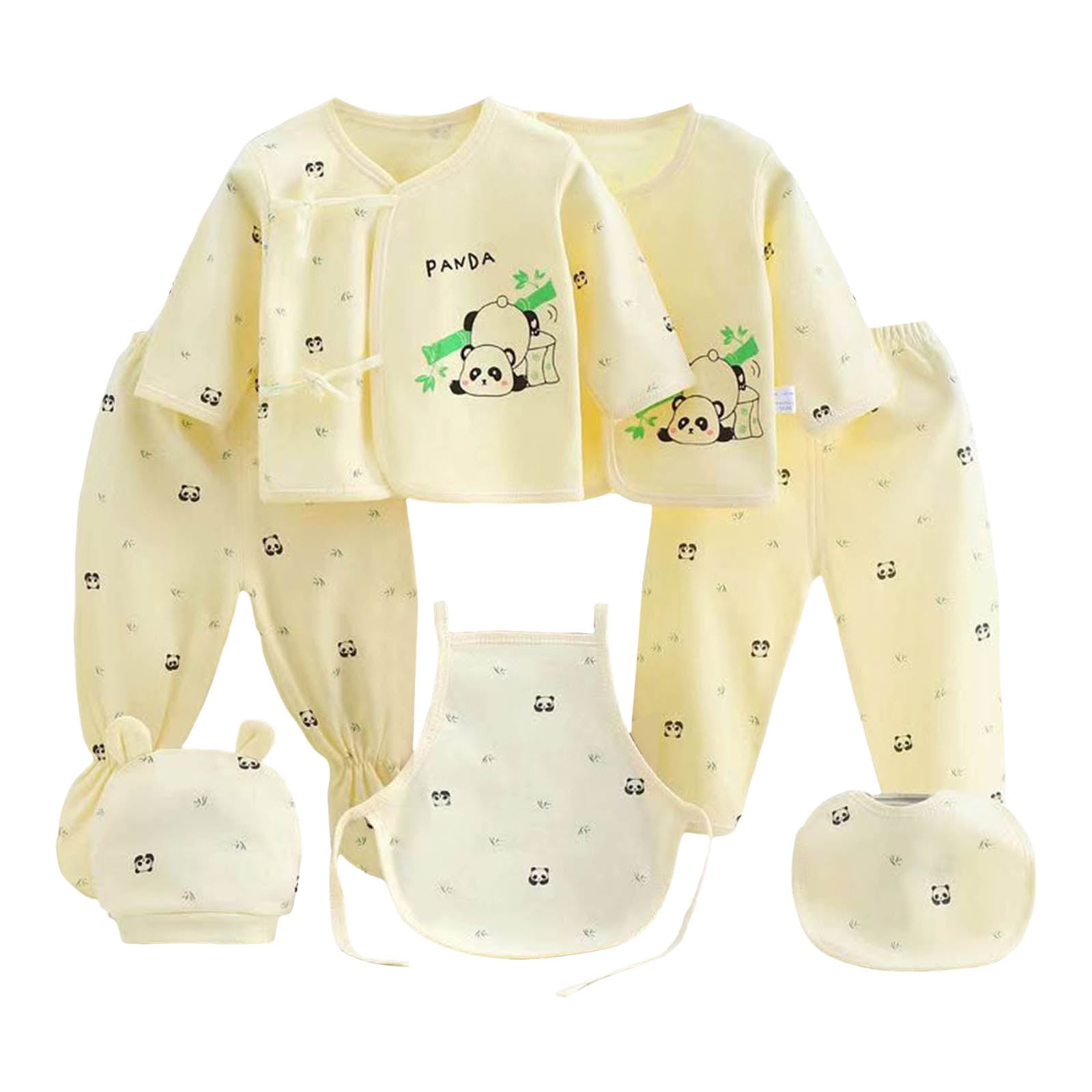 Karoyedx Baby Boys' Layette Sets Newborn Layette Gift Set Bodysuits Pants for Baby Girl and Boy Cotton Accessories Yellow Size,0-3 Months