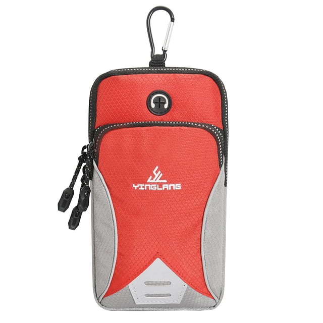 Adjustable Breathable Armband Phone Holder - Crossbody Pouch for Running/Gym (19x10cm Multi-Pocket Design)