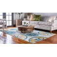 thumbnail image 4 of Unique Loom Outdoor Modern Collection Area Rug - Circles (5' x 8' Rectangle Cream/Black), 4 of 10