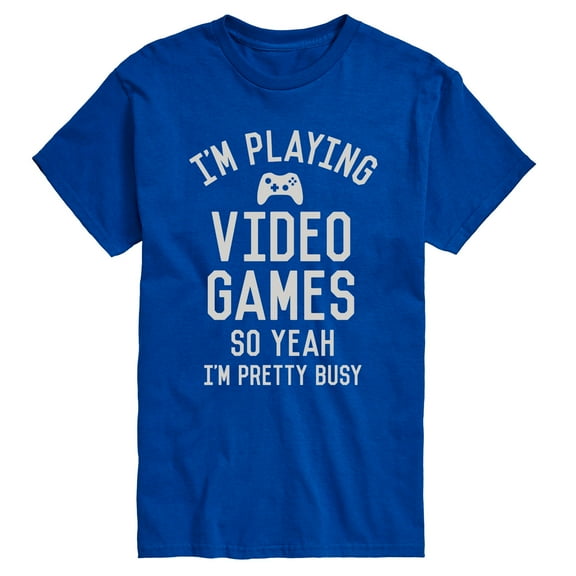 Instant Message - Im Playing Video Games Yeah Busy - Men's Short Sleeve Graphic T-Shirt