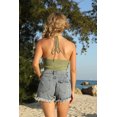 thumbnail image 3 of Elezay Women's Knitted Crop Tank Spaghetti Strap Crop Cami Top V Neck Crop Tops for Women Green XL, 3 of 5
