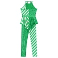 thumbnail image 7 of TiaoBug Kids Girls Sleeveless Sparkly Sequins Dance Unitards Jumpsuit Christmas Candy Cane Costume Green 12, 7 of 7