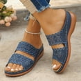 thumbnail image 4 of Domuza Womens Orthopedic Sandals Arch Support Summer Flat Sandals Lightweight Slip on Non Slip Beach Slippers Beach 2026 New Orthopedic Shoes Blue 7（EU-38）, 4 of 4