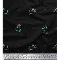 Soimoi Cotton Duck Fabric Dot,Leaves & Floral Artistic Print Fabric by the Yard 42 Inch Wide