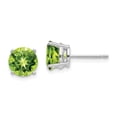 thumbnail image 1 of 14k White Gold 7mm Peridot Earrings, 1 of 2