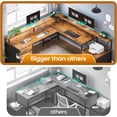 thumbnail image 4 of SEDETA L Shaped Desk with 6 Drawer, 108" Home Office Desk with File Drawer & Power Outlet, Corner Computer Desk with Monitor Shelf, Two Person Desk, Gaming Desk with Led Lights, Rustic Brown, 4 of 9