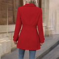 thumbnail image 6 of Women's Slim Fit Wool Blend Trench Coat, Mid-Length Notch Lapel Pea Coat, Single Breasted Button Front Jacket, Waist Defining Overcoat, Tailored A-Line Fall Winter Coat Red L, 6 of 9